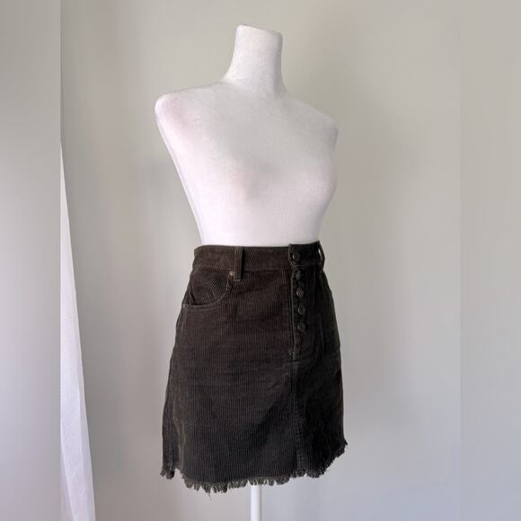 Indigo Rein Dark Brown Corduroy Mini Skirt - Picture 7 of 10